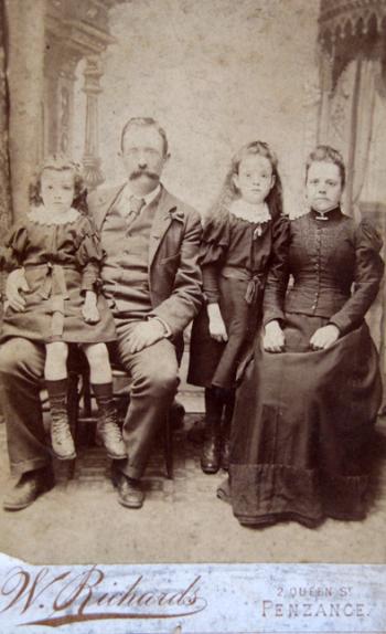 William and Martha Cogeen, with Ethel May (Vivien's grandmother), Katie, taken in Penzance,probably just before William came out to SA.