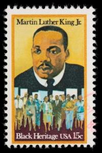 USA postage stamp depicting Martin Luther King