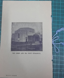 Back cover with picture of synagogue