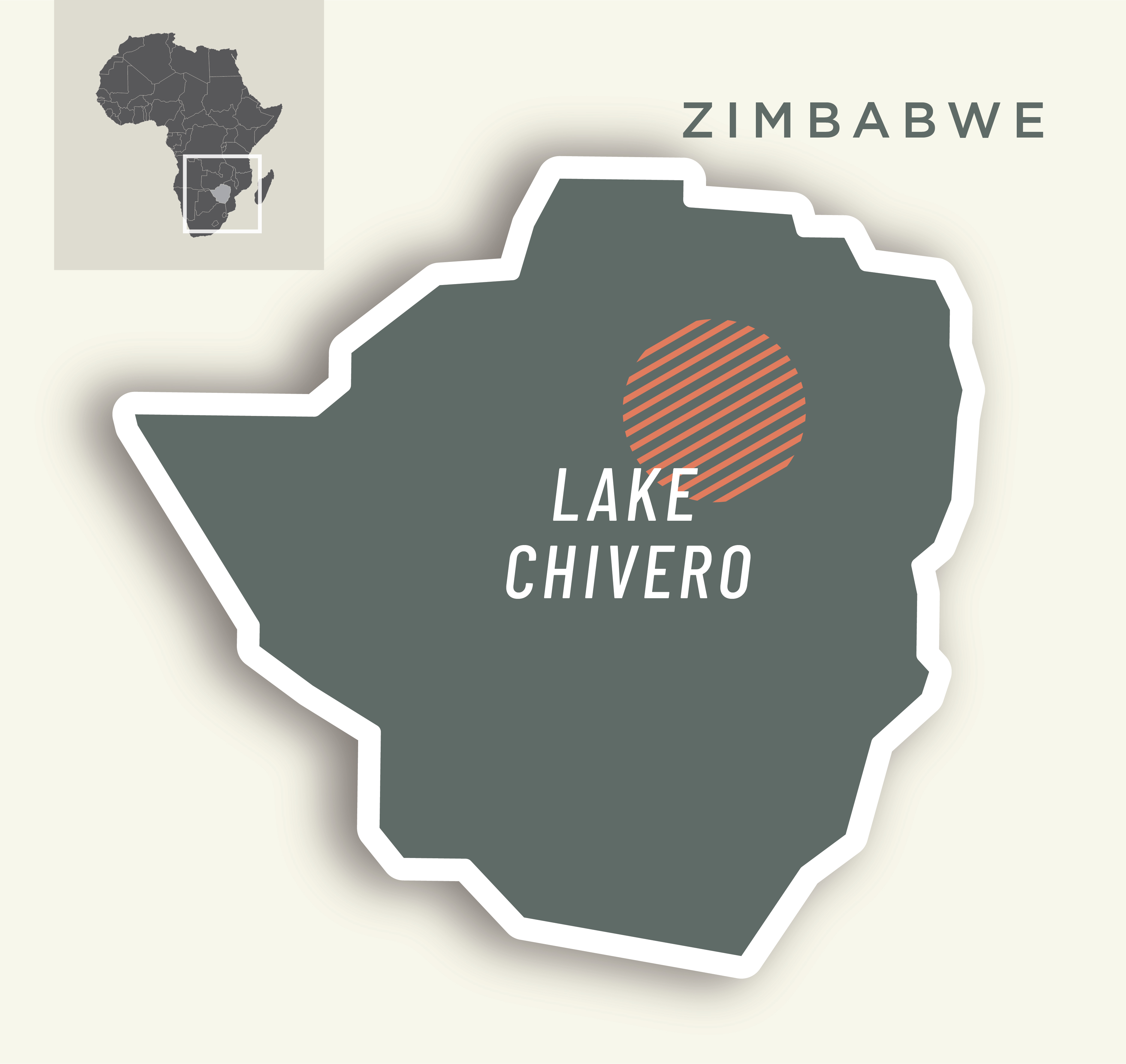 Map Lake Chivero, Zimbabwe