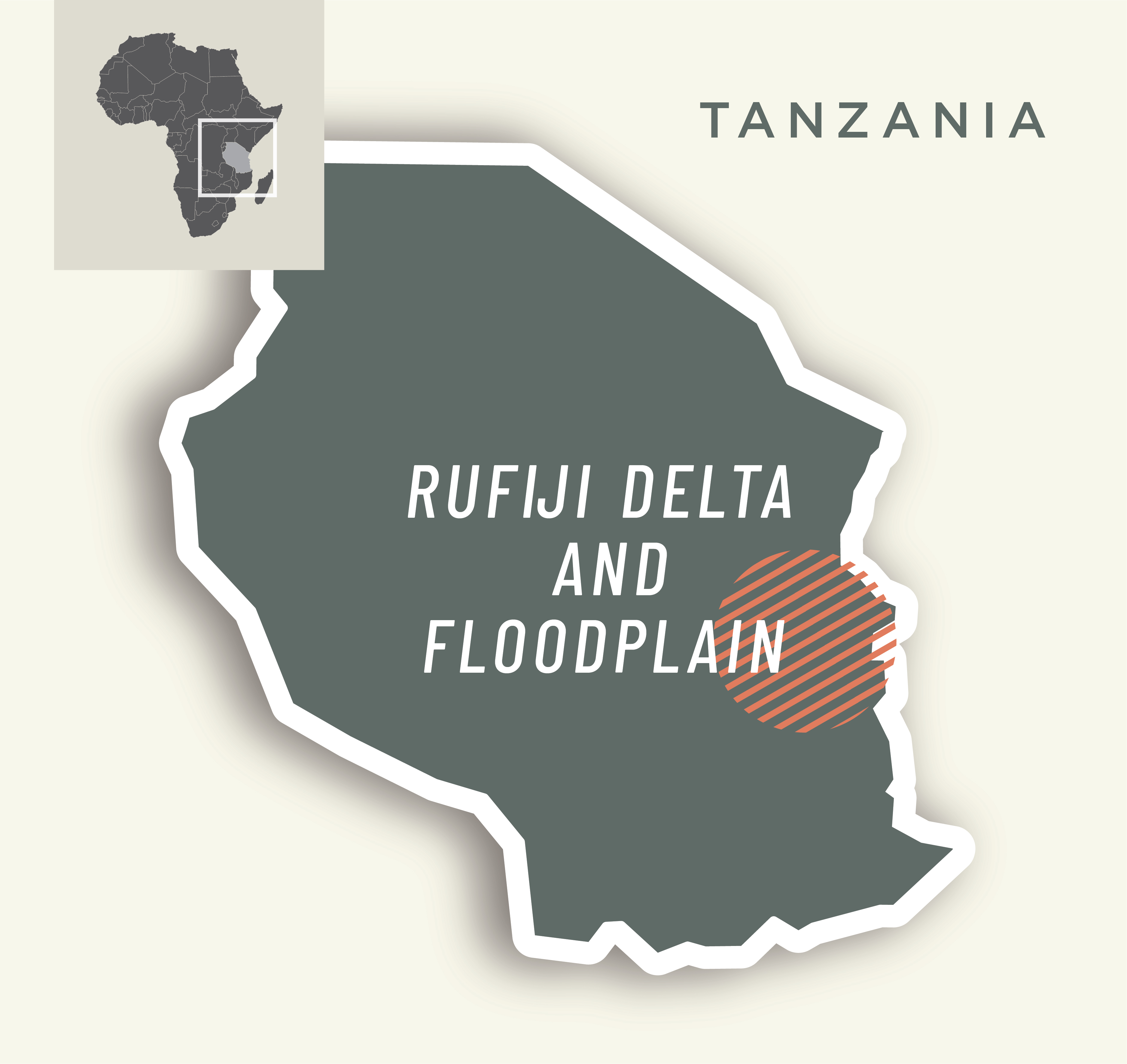 Map Fufiji Delta and Floodplain, Tanzania