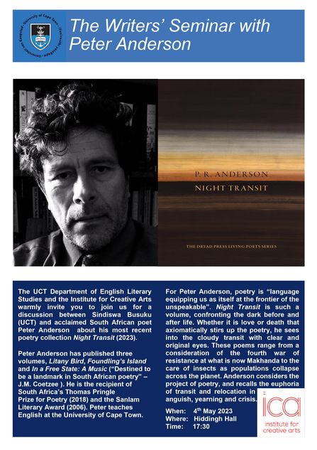 The Writers' Seminar with Peter Anderson
