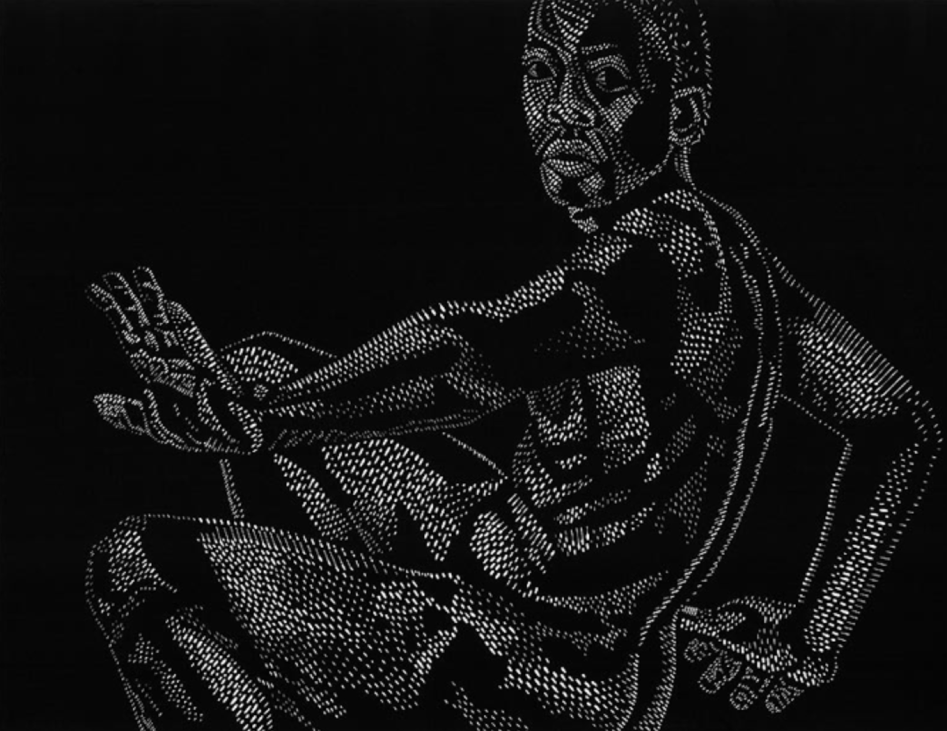 Black and Blue Linocut, 2005