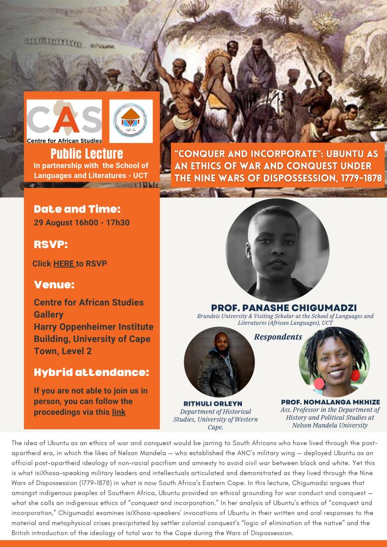  Ubuntu as an Ethics of War and Conquest — A Public Lecture by Dr Panashe Chigumadzi