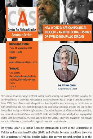 Dr Ayesha Omar: New Work In African Political Thought