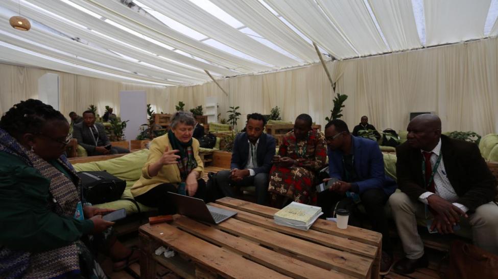 CZA Principal Investigators have an informal discussion at the African Climate Summit in September 2025