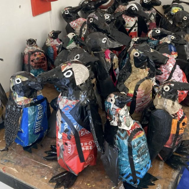 Penguin sculptures