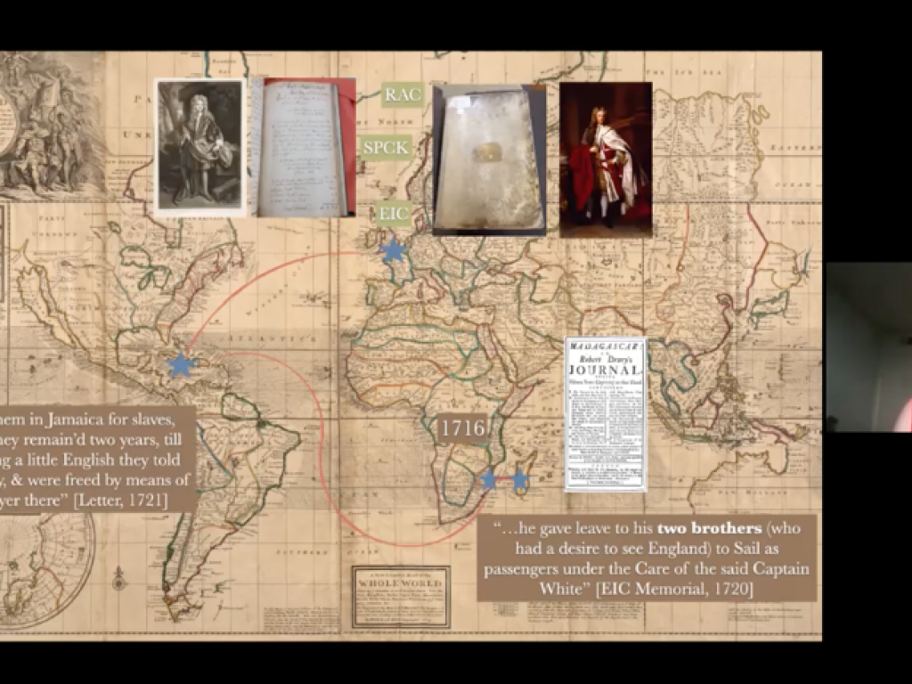 Dr. Lindsay O’Neill presenting at the APC research Lab. Screenshot courtesy of the APC.