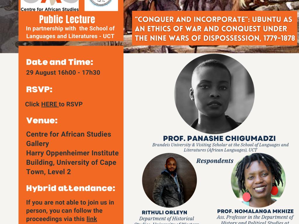 Ubuntu as an Ethics of War and Conquest — A Public Lecture by Dr Panashe Chigumadzi