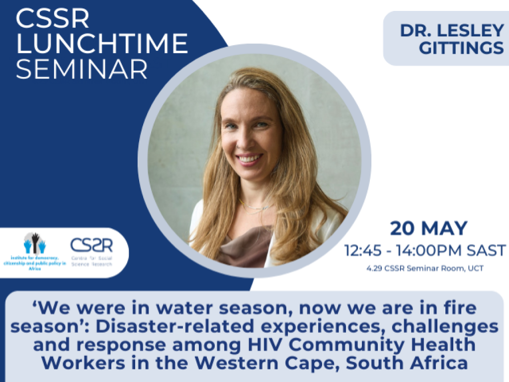 CSSR seminar, Dr. Lesley Gittings