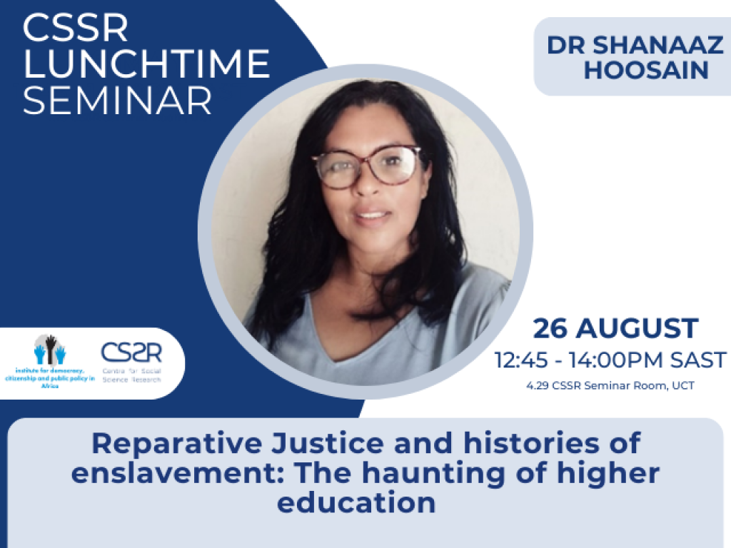 Dr Shanaaz Hoosain: CSSR seminar