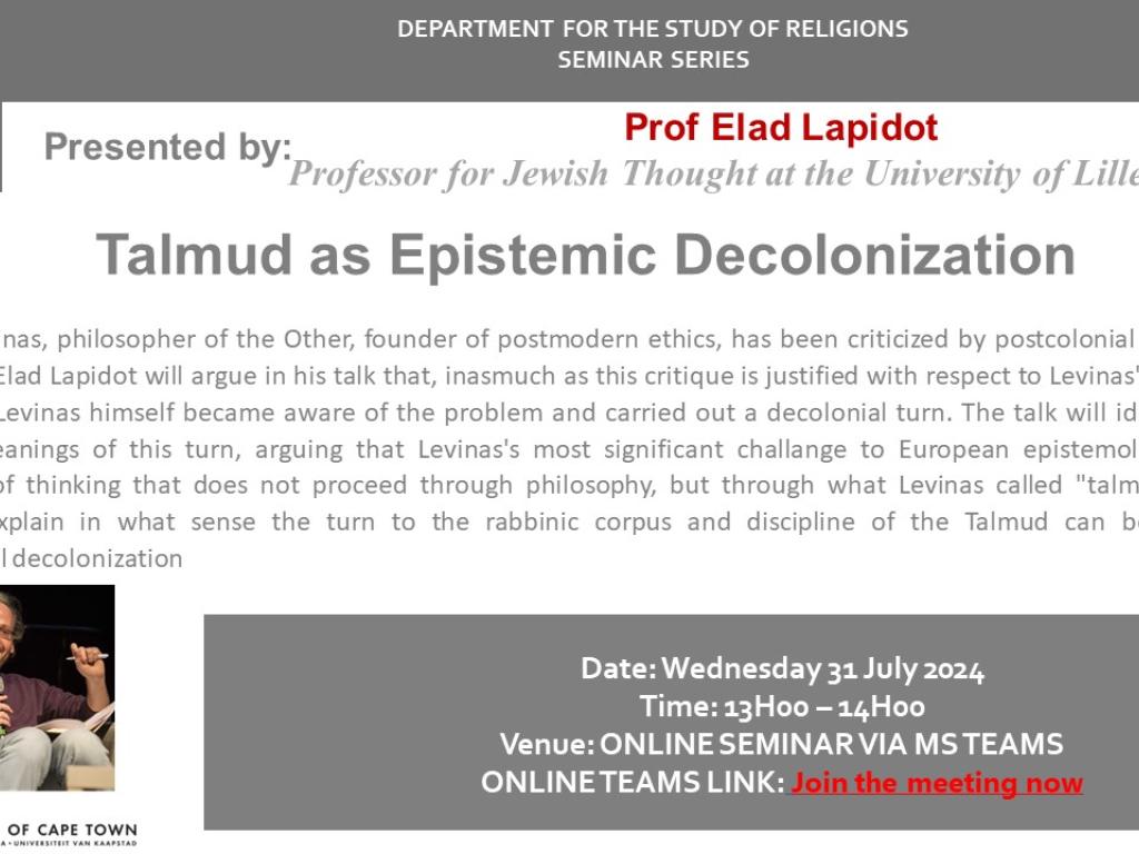 Seminar: Talmud as Epistemic Decolonization
